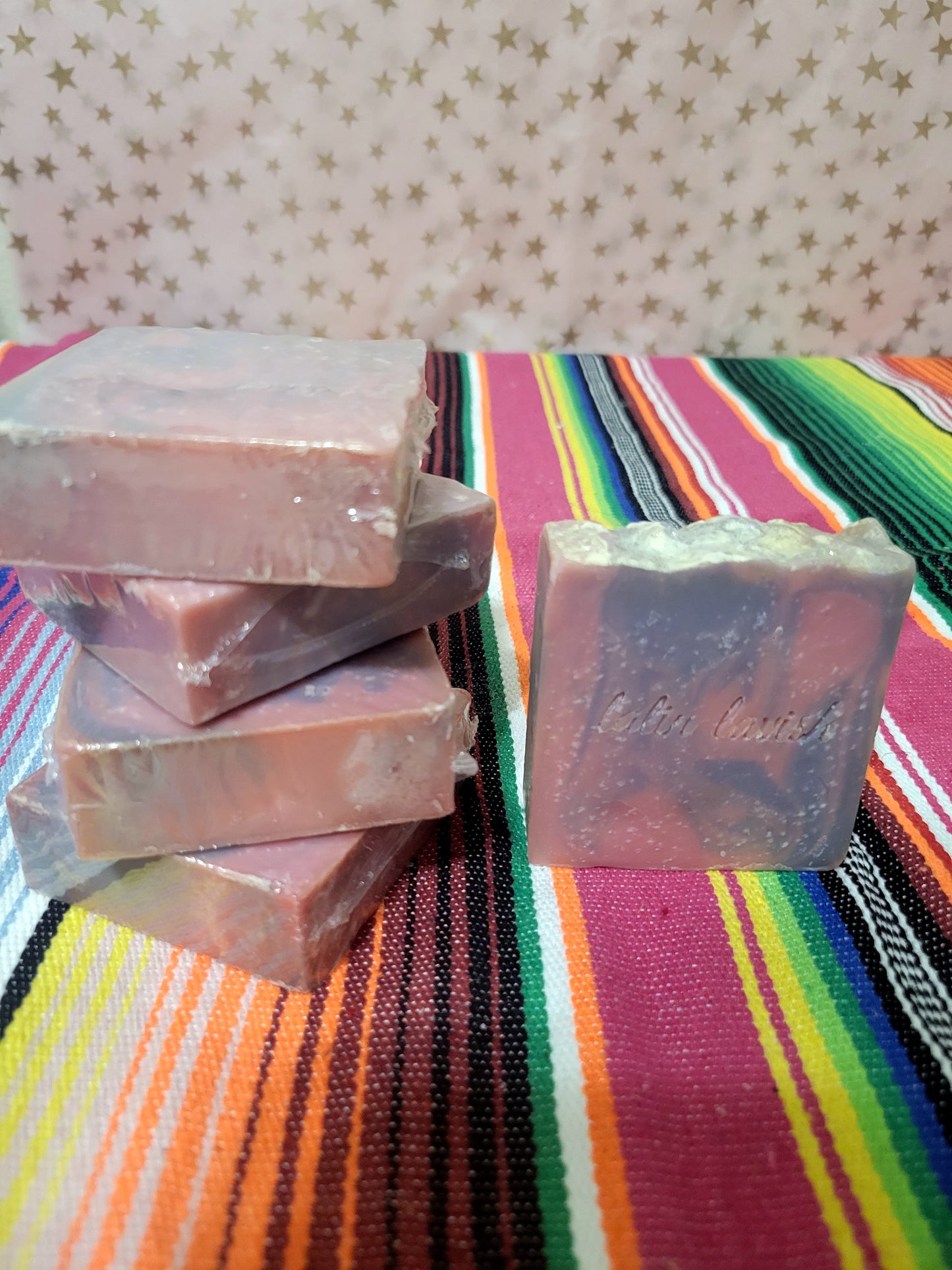 Raspberry swirl soap bar